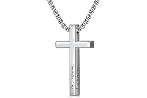 Personalized Engraved Cross Necklace for Men - A Cherished Symbol of Faith and Style