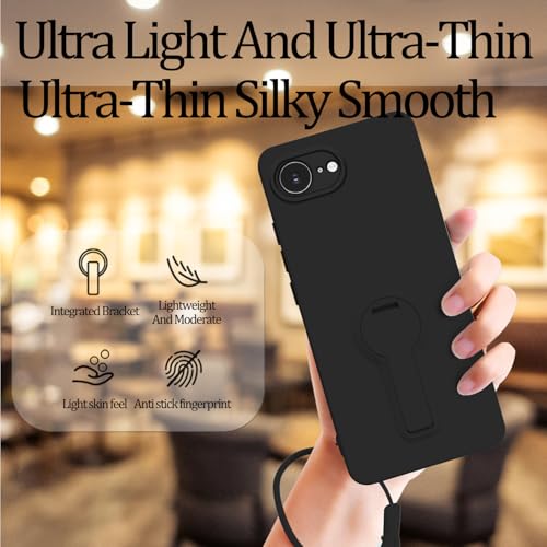 Coque silicone iPhone 17e support design élégant noir mat