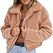 Produktbild Plüschjacke Damen Reißverschluss, Holeider Mantel Winter Warm Künstliche Wolle Jacke Parka Outwear Frauen Kurz Coat Mäntel Schwarz