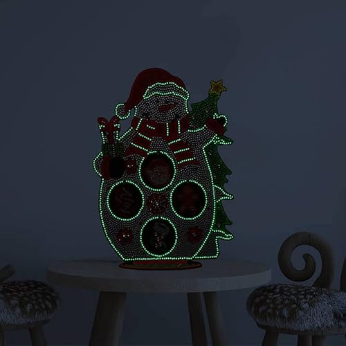 Miniatura 3 de YEESAM ART Kits de pintura de diamantes de mesa de muñeco de nieve de Navidad, decoración de Navidad de 11 pulgadas, arte de diamantes de imitación