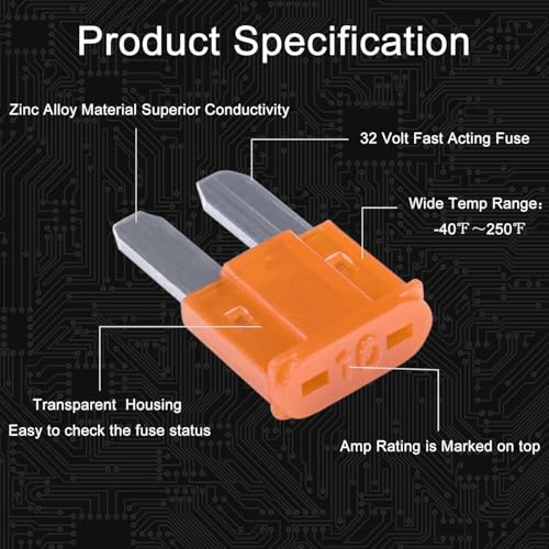 Image of KMH 5A Micro2 Fuse Kit Automotive Blade Fuses Kit for Car, Truck, RV, Boat, Motorcycle and Marine Vehicles | Circuit Breaker Protection Electronic Fuses Holder Safe Power Distribution, Pack of 5