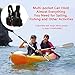 VGEBY Kayak Life Jackets for Adults, Kayaking Fishing Life Jacket Watersports Life Jacket with Multi-Pockets Whistle and Reflective Stripe (Color:Black)