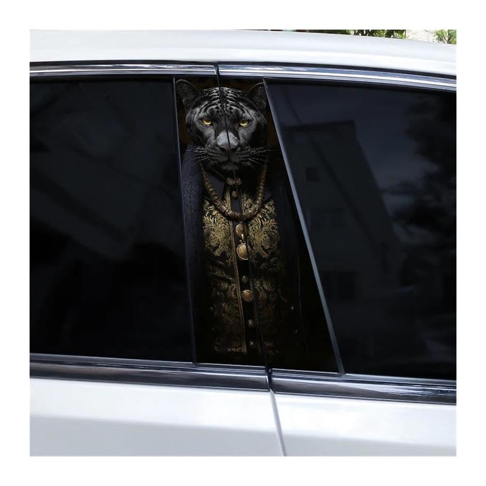 Decorative Items 2pcs Animal Pattern Car B-Pillar Scratch Resistant Decoration Decals(E)