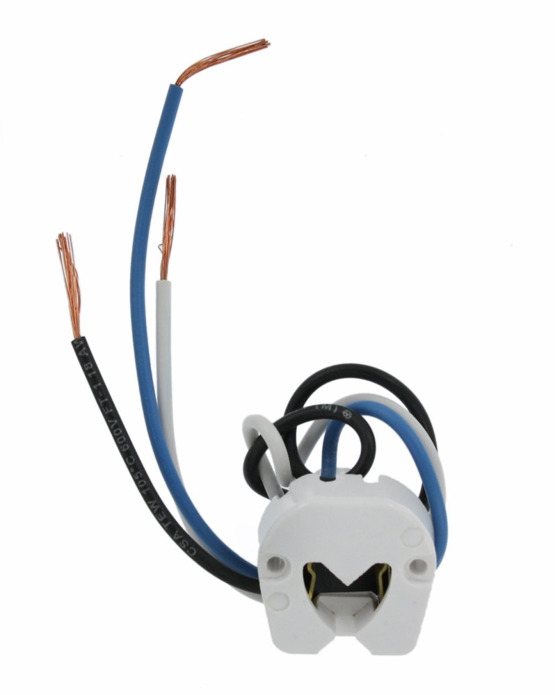 Leviton 389-W Medium Base, Bi-Pin, Standard Fluorescent Lampholder, Butt-On, Screw Mount, Turn-Type, Disconnect with Blue Lead, White-image-21