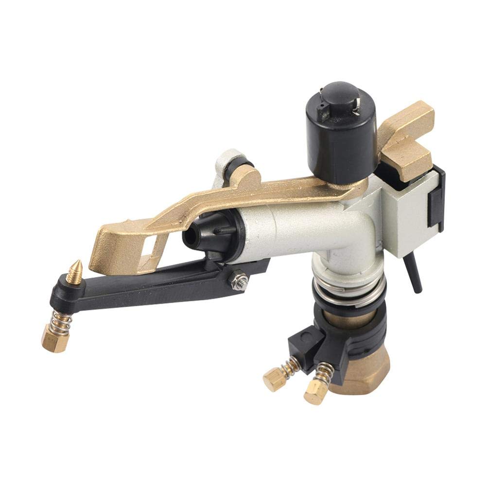 LCARYDurable 1" Female Thread Zinc Alloy Sprinkler Gun Big Covering Range Long Shot Water Gun Farmland Field Horizontal Oscillating Sprinkler