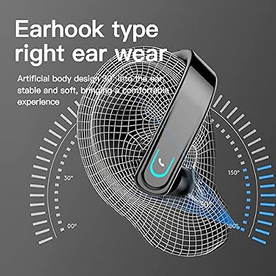 Uigsas Bluetooth Headset, Wireless Bluetooth Earpiece Handsfree Earphones with Microphone Headset 15hrs Working for Laptop Cell Phones Computer Trucker Driver