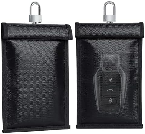 Faraday Key Fob Protector, 3.9” x 8” Large Fireproof & Water Resi...