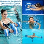 Water Aerobics EVA Water Foam Floating Dumbbell Automatic Float Aquatic Barbell for Water Yoga Fitness and Pool Exercise - 2 Pack