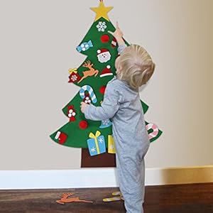 Aytai DIY Felt Christmas Tree Set with Ornaments for Kids Xmas Gifts New Year Door Wall Hanging Decorations