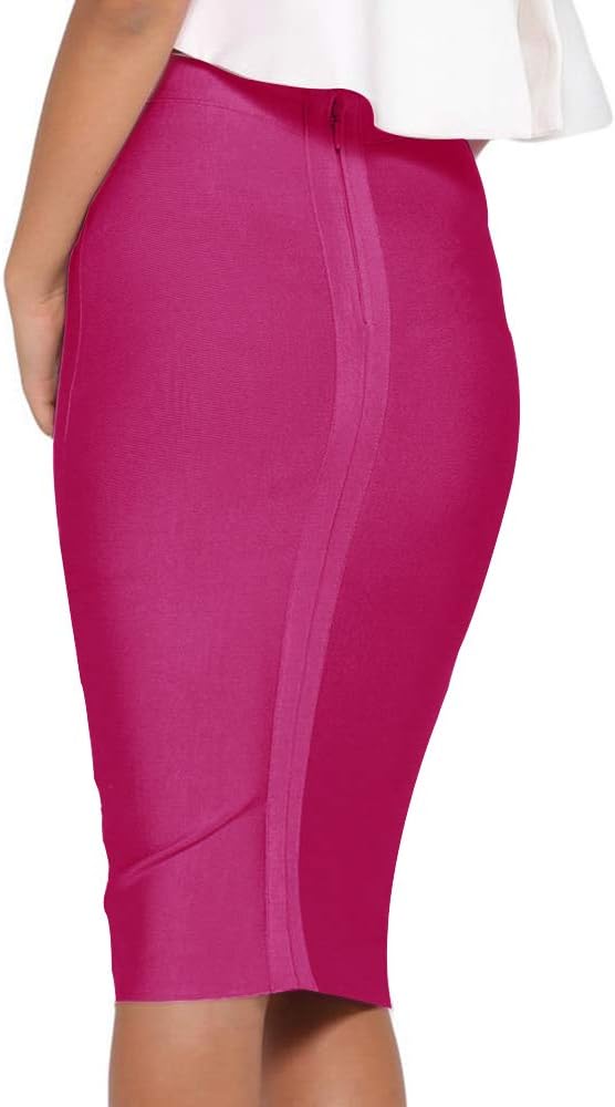 Women's High Waist Knee Length Bandage Pencil Skirt