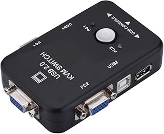 Gaeirt Audio 2-Port Cable, 1920 X 1440 Protable USB 2 Ports KVM Switch Device for 98/98SE/2000/ME/NT/XP/VISTA/XP 64bit for Vista 64bit/Win 7/Netware/Unix//Mac