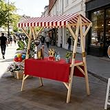 HARELA Marktstand Imbisswagen, Faltbarer Verkaufsstand, Mobiler Imbisswagen, Marktstand-Ausstellungsständer für Outdoor, für Handwerksshows/Corporate Promo(Red B,120cm/47.2in)
