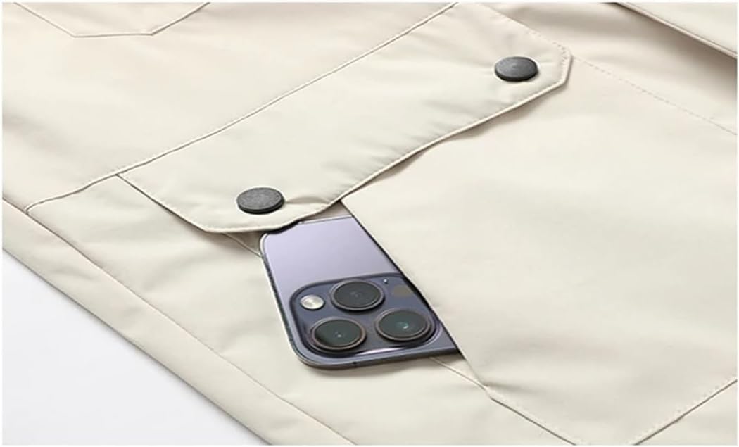 Men Outdoor Waterproof Lightweight Multi-Pockets Lined Fishing Hiking Rain Coat Windbreaker Jackets