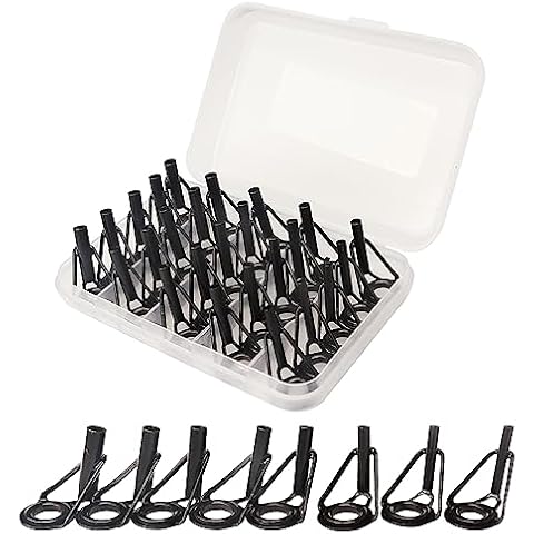 Fishing Rod Tip Repair Kit Replacement Stainless Steel Ceramic Ring Pole Guide Eyelet Mixed Size (40Pcs) Cover
