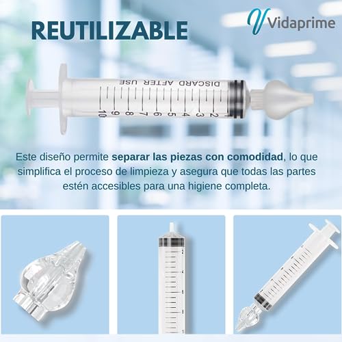 Miniatura 4 de Vidaprime Juego De 3 Jeringas De Lavado Nasal Para Bebés Y Adultos, Aspirador Nasal Para Bebés, Jeringa De Lavado Nasal Fácil.