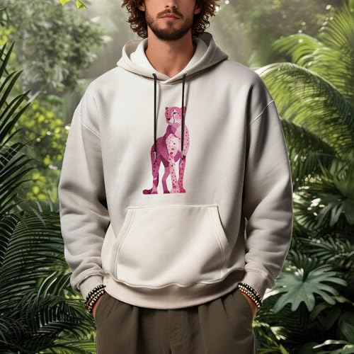Mens Oversized Hoodies Animal Graphic Printed Pullover Tops Casual Drawstring Fall Outdoor Sweatshirts with Pocket2