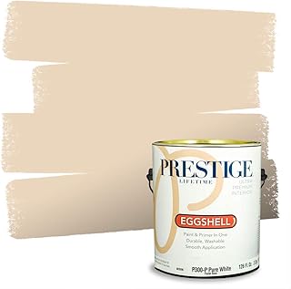 PRESTIGE Paints Interior Paint and Primer In One, 1-Gallon, Eggshell, Comparable Match of Benjamin Moore* Creamy Satin*