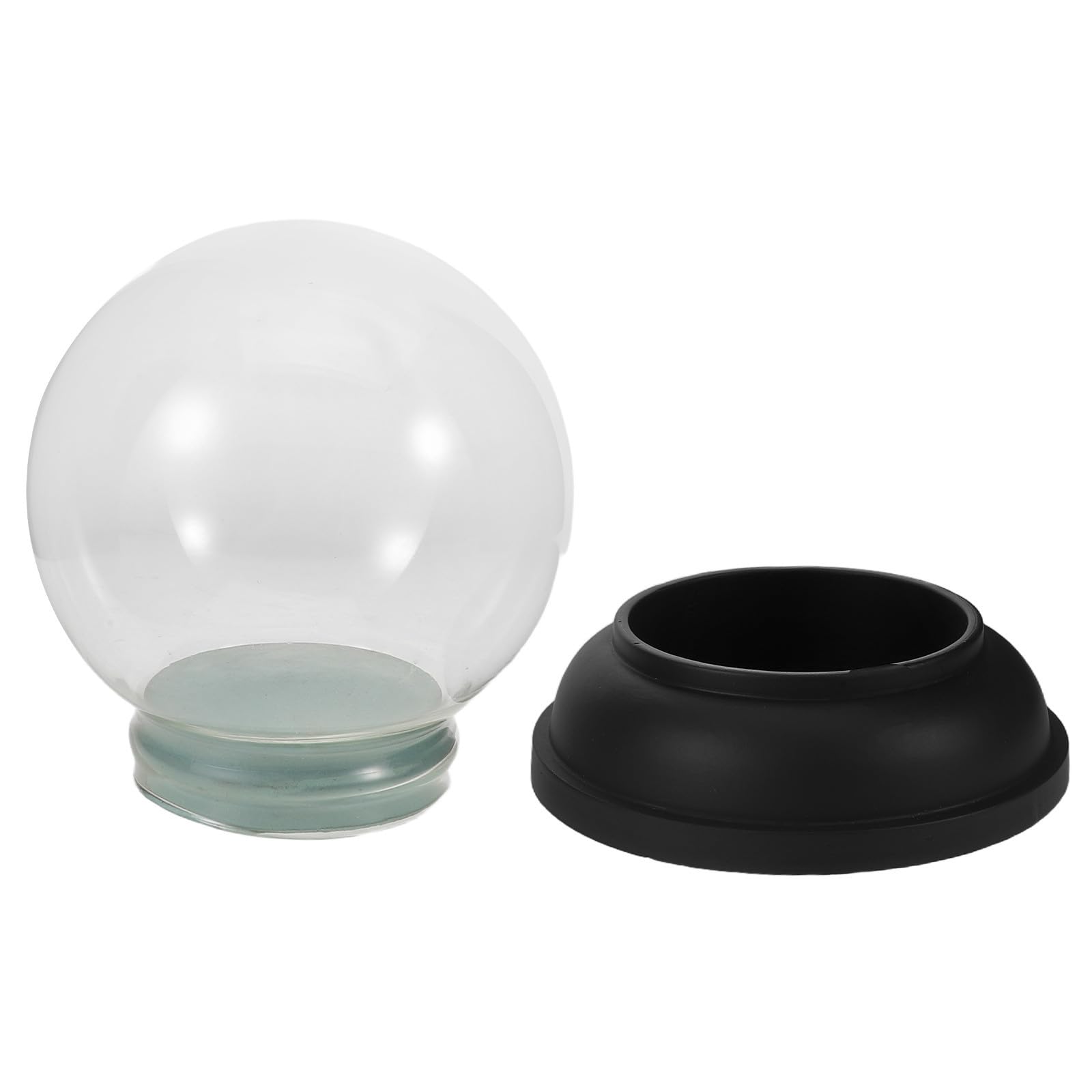 Mini Bola de Nieve de Cúpula Transparente para Manualidades Base de Resina y Tapa de Vidrio, Adecuado para Decoración Navideña y Proyectos DIY en Familia