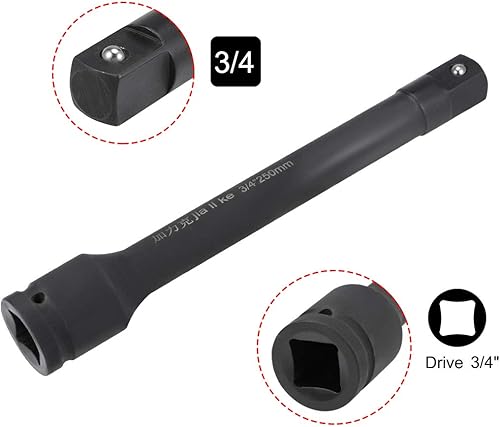Miniatura 21 de uxcell Barra de extensión de impacto de 3/4" por 6" para uso con llaves de impacto de aire, barras rompedoras, trinquetes, acero CR-MO