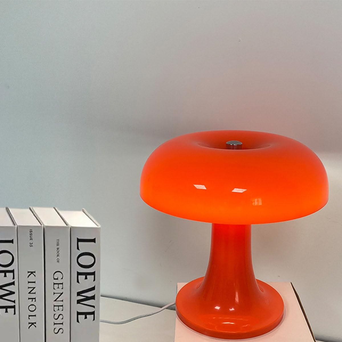Lampe de Table Champignon LED Avec Câble Interrupteur Lumière Champignon Intérieur Variable Lit de Table Orange Lampe de Nuit Décorative Moderne Mushroom Lamp Prise USB 3 niveaux luminosité Lampe