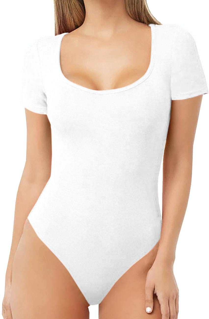 MANGDIUPBodysuit for Women Scoop Neck Sleeveless Soft Comfortable Basic Tank Tops