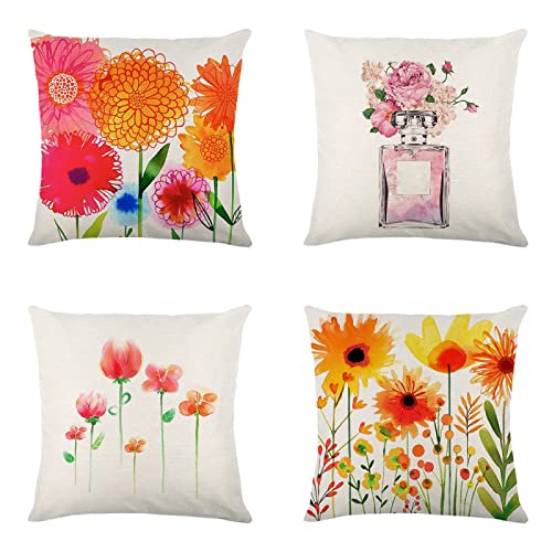 Housse coussin 55x55 de qualité supérieure en lin double face chic