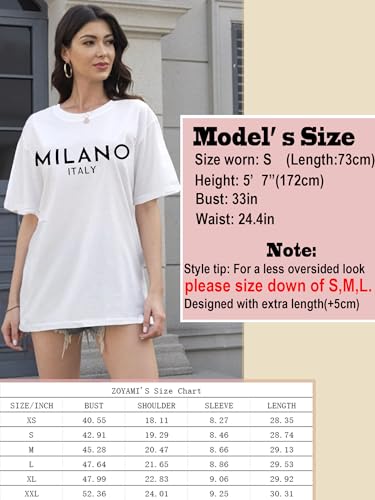 Oversized Tshirts for Women Trendy Graphic Tees Vintage Summer Short-Sleeve Preppy Shirts Casual - Image 4