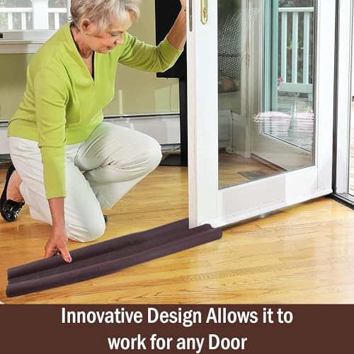 Image of Pivalo Door Bottom Sealing Strip Guard for Home 42 Inches Door Closers Adjustable Door Draft Air Stoppers Dust and Insects Repellent (Pack of 3, Brown, Max Door Width - 3 cm)