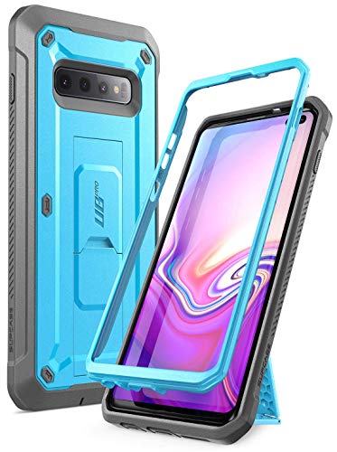 SUPCASE Unicorn Beetle Pro Series Designed for Samsung Galaxy Full-Body Dual Layer Rugged with Holster & Kickstand Without Built-in Screen Protector (Blue) - Fits S10 Plus Case (2019 Release)