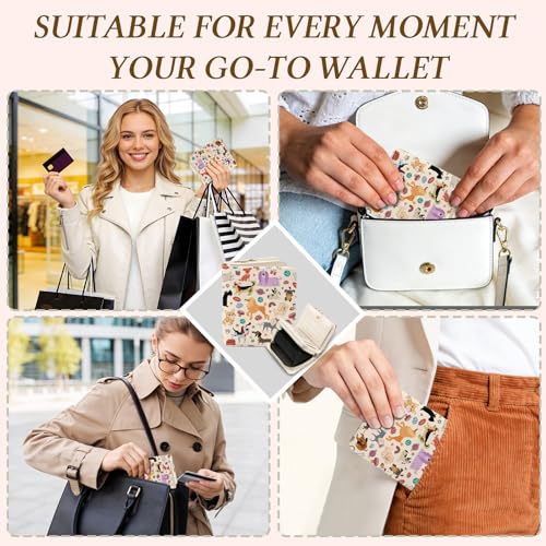 Image of Cute Dog Wallet for Women, PU Leather Accordion Wallet, Zipper Coin Purse | Women's Cute Dog Accordion Wallet, Credit Card Holder with 1 ID Window 14 Card Slots, Gift for Wife Daughter Ladies