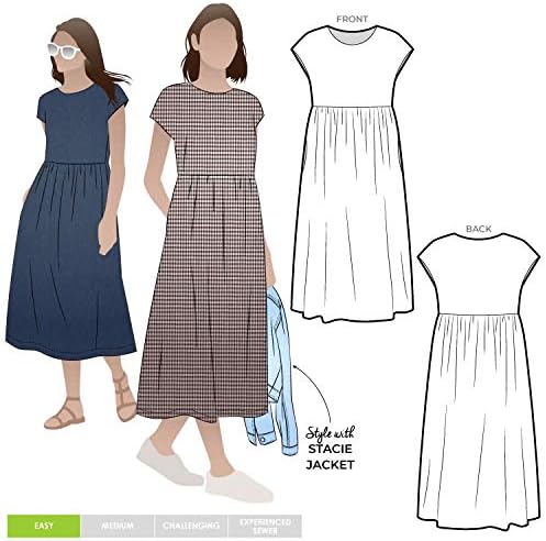 Style Arc Sewing Pattern - Montana Midi Dress (Sizes 04-16)