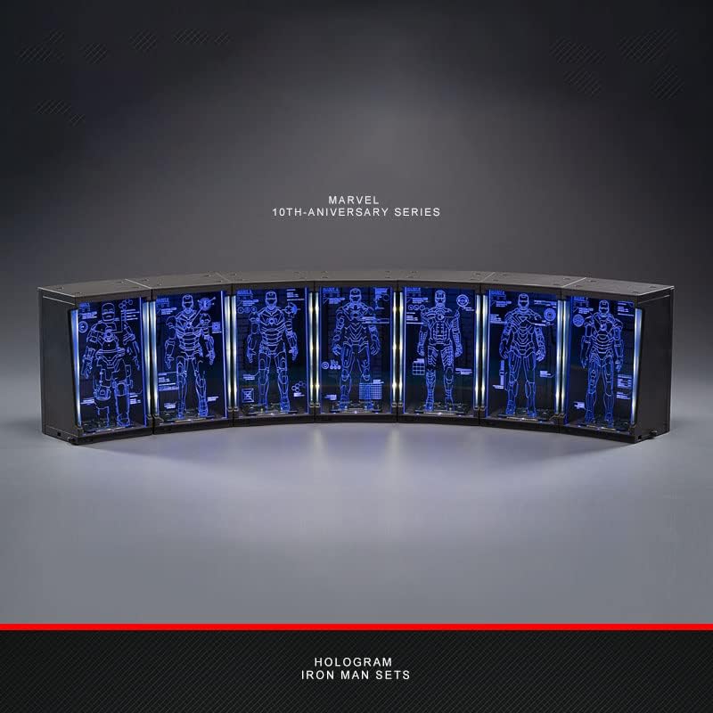 Miniatura 6 de GTLANDS 10th Anniversary 110 Escala Deluxe Coleccionista Iron Man MK 2 Figura de acción con el Salón de la Armadura, 7 pulgadas (1908)