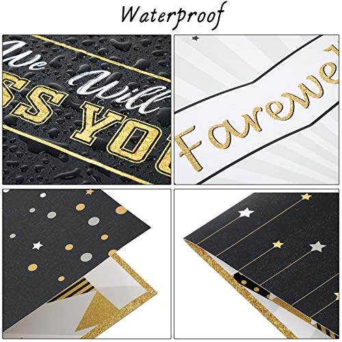 Farewell Party Decorations Goodbye Card Guest Book We Will Miss You Card Retired Party Supplies Going Away Gift For Coworker Men Women Adults(Black And Gold) #TOP6