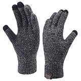 Winter Touchscreen Gloves for Men & Women 3 Fingers Dual-layer Touch Screen Warm Lined Anti-Slip Knit Texting Glove 2 Size