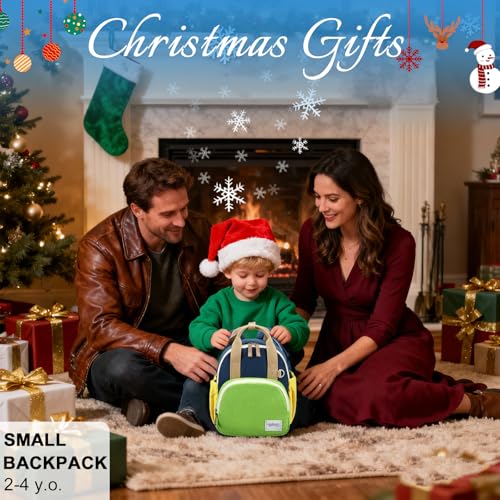 Image of Bluboon Toddler Backpack for Girls Boys 2-4 Cute 12 inch Preschool Kindergarten Backpacks Kids Daycare Bags School Travel (Green-yellow Corduroy, Age 2-4 (12 inch H not Fit A4 Folder))