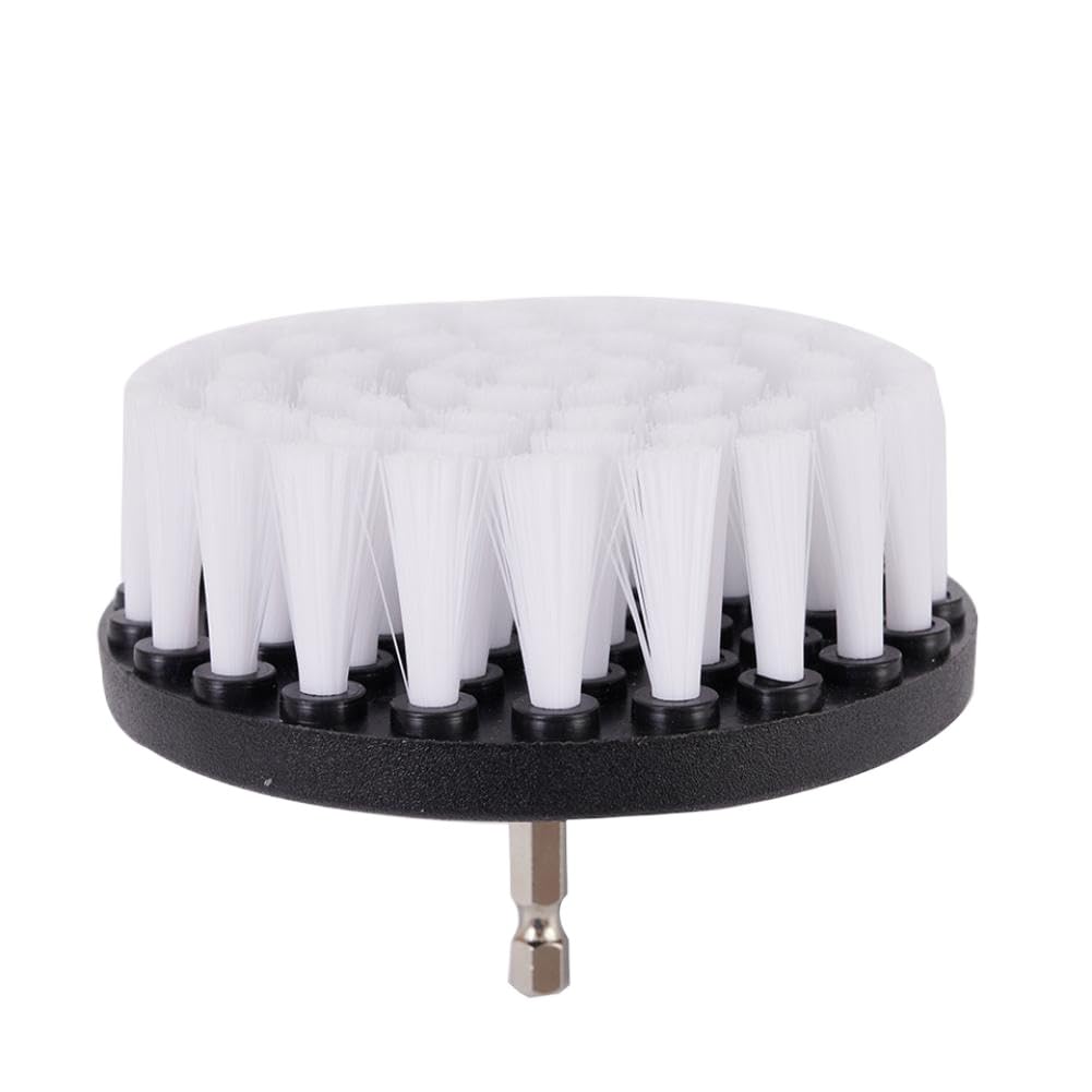 4-Inch Soft Drill Brush Attachment Compatible With Power Drills For Cleaning Carpet Leather And Upholstery