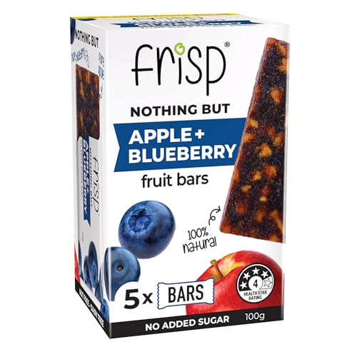 Apple + Blueberry Frisp Fruit bars - Pack of 5 x 20g bars | Only Fruits, nothing else