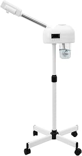 750W Professional Facial Steamer, Standing Unit with Oozone Sterilisation, 360° Rotatable Facial Steamer 600ml Tank Steam Facial Unit LCD Display Facial Sauna for Home Salon Spa
