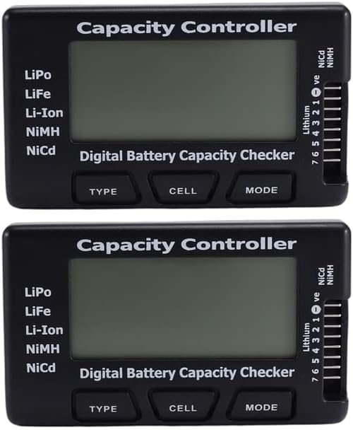 2X 2.1" RC Cell Meter 7 Digital Battery Capacity Checker/Controller for NiCd/NiMH/LiPo/Life/Li Ion| | - - (Color: Pinkish Grey)