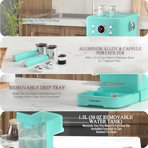 Espressomachineexpressocoffeemachines20bar2in1lattecappuccinomachinewithmilkfrothersteamwandcompatiblefornsoriginalcapsulesblue Urban Country Home Decor Espresso machine expresso coffee machines 20 bar 2 in 1 latte cappuccino machine with milk frother steam wand compatible for ns original capsules blue urban country home decor