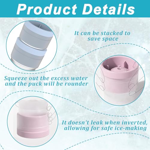 3Pcs Ice Ball Mould, Ice Ball Molds, Large 2.5 Inch Round Ice Cube Moulds, Easy-Release Reusable Ball Ice Cube Moulds for Whiskey, Cocktails, Soft Drinks, Milk, Fruit & Chocolate - Image 4