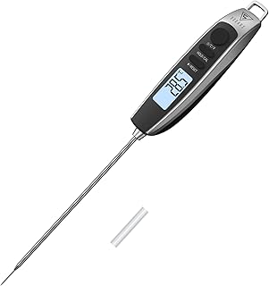 DOQAUS Food Thermometer, Instant Read Meat Thermometer with Ultra-Thin Probe, Grill Thermometer for Kitchen, Hold and Auto-Off Function, Ultra Clear LCD Display for BBQ, Grill, Baby Food, Milk, Water