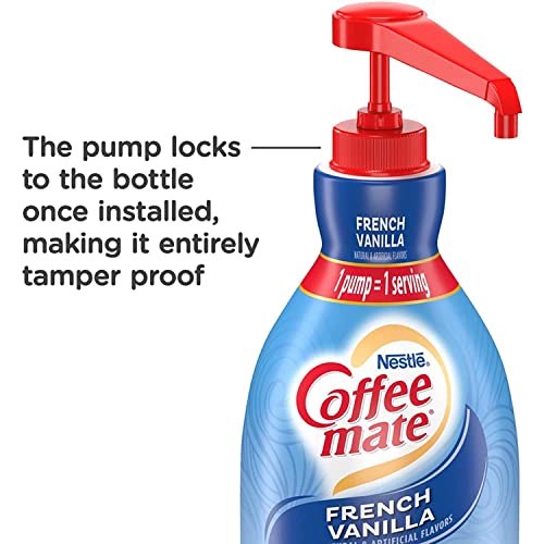 Coffee Mate French Vanilla And Hazelnut Liquid Concentrate Creamer With Pump, 1.5 Liter Bottles With Cc's Sweets & Snacks Scoop #TOP3