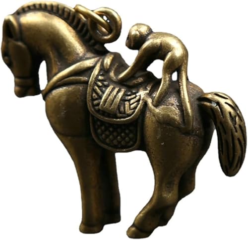 Miniatura 2 de GEEYOU Estatua china pequeña de bronce del zodiaco del zodiaco animal caballo mono riqueza estatua colgante riqueza suerte figura coleccionable