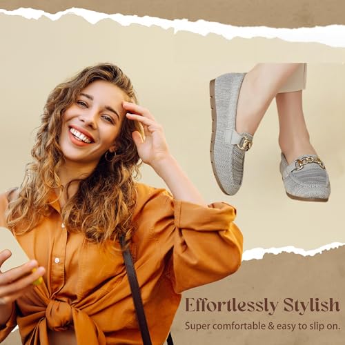 Image of Loafers for Women Comfortable Slip On Flats with Memory Foam Insole for Daily Wearing