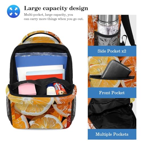 Sac à dos orange et citron grand volume contre le désordre