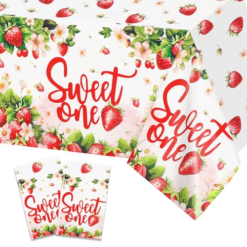 PHOGARY 2PCS Strawberry Tablecloths, Rectangular, 51