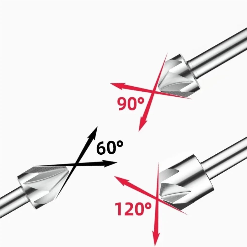 Broca de corte de chaflán HSS, broca de fresa de extremo biselado, brocas cónicas multicanal, 1 pieza(45.0MM*90)