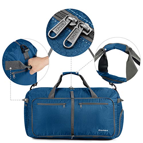Gonex 150L Travel Duffel Bag Foldable Extra Large Duffle Bag XL Heavy Duty for Men Women for Luggage Shopping Deep Blue