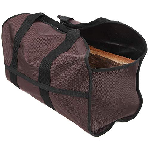 SC Lifestyle Premium Firewood Log Carrier - Wood Tote (Dark Brown)